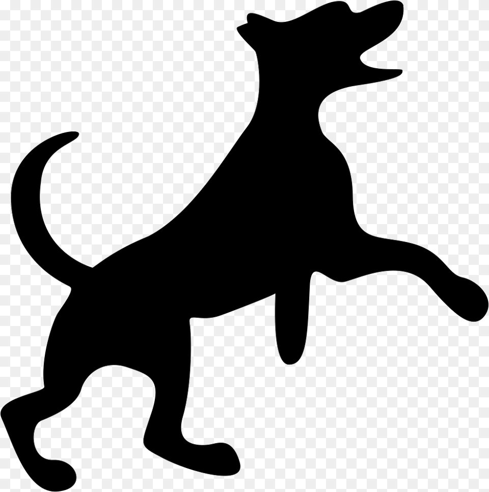 Happy Small Dog Pet Silhouette Dog Walking, Stencil, Animal, Kangaroo, Mammal Png Image