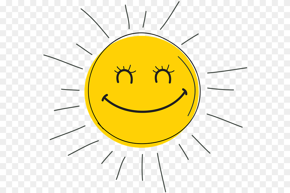 Happy Smile Sun Sunrise Smiling Happiness Smiling Sun Transparent, Food, Fruit, Plant, Produce Free Png Download