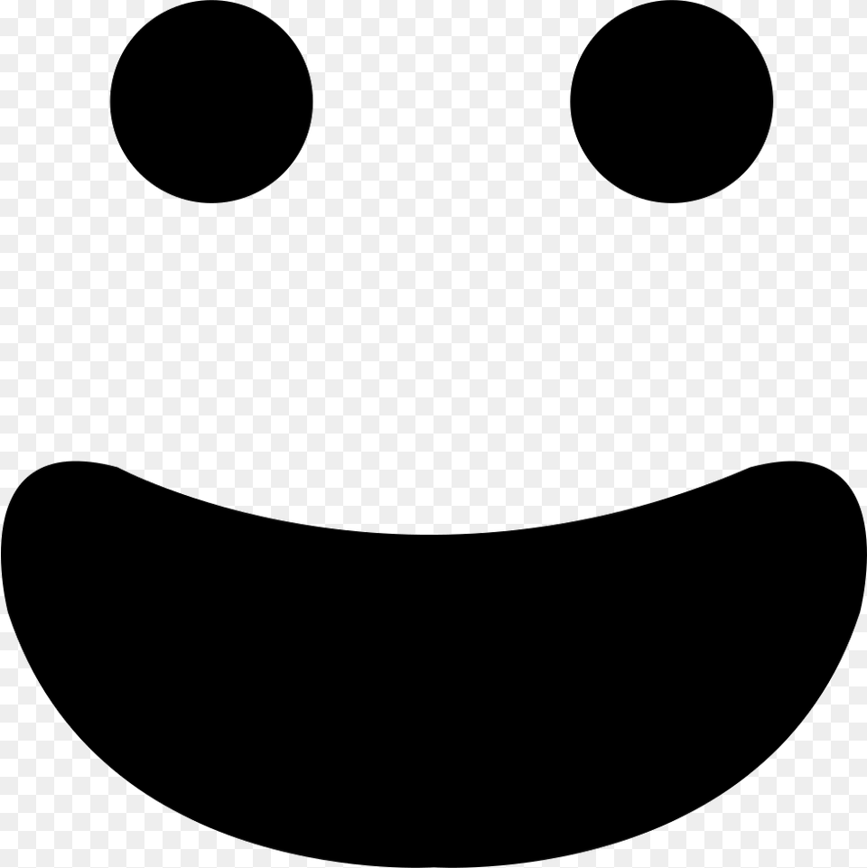 Happy Smiling Emoticon Face With Open Mouth Smiling Mouth Black, Stencil, Smoke Pipe Free Png