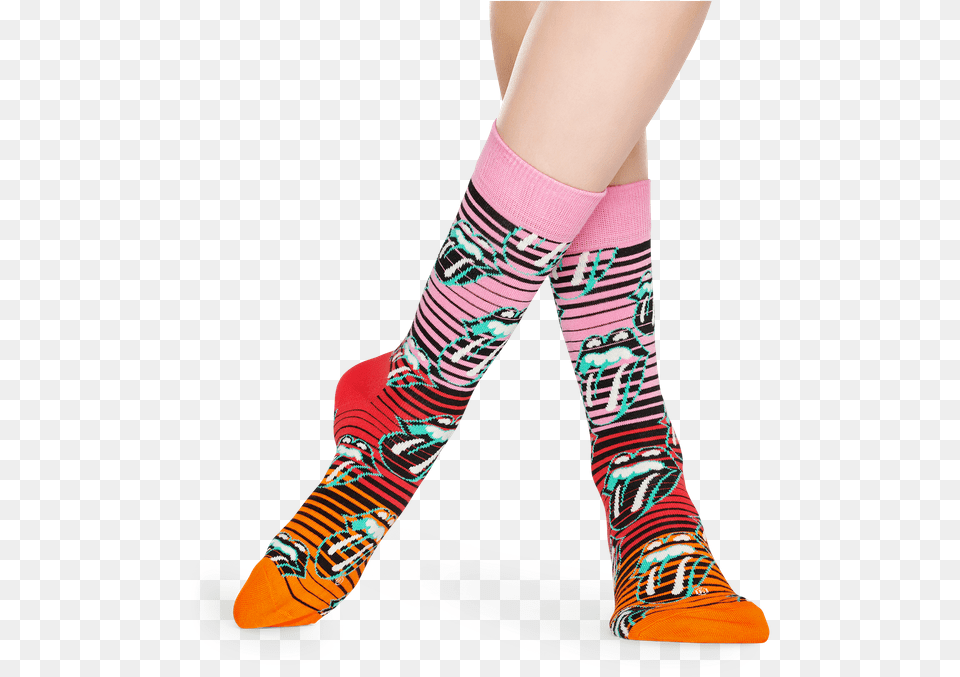 Happy Socks Rolling Stones Ruby Tuesday Socks Sock, Clothing, Hosiery, Person Free Png Download