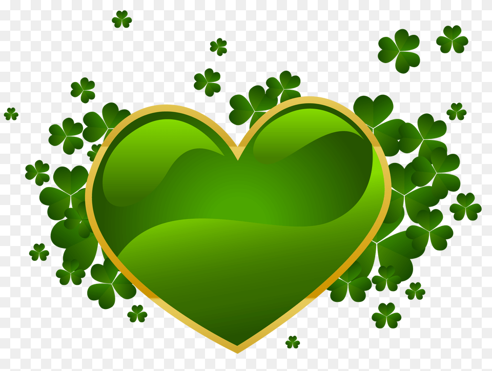 Happy St Patricks Day Green Heart Png Image