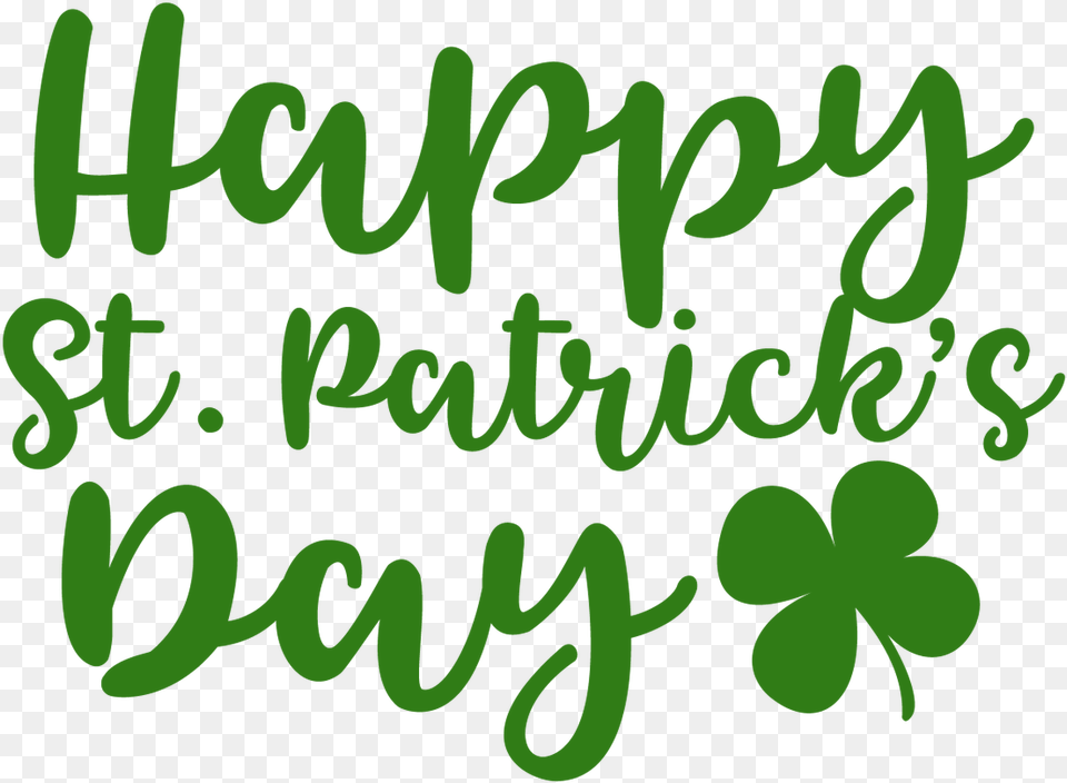 Happy St Patricks Day Svg Calligraphy, Green, Text Free Png Download