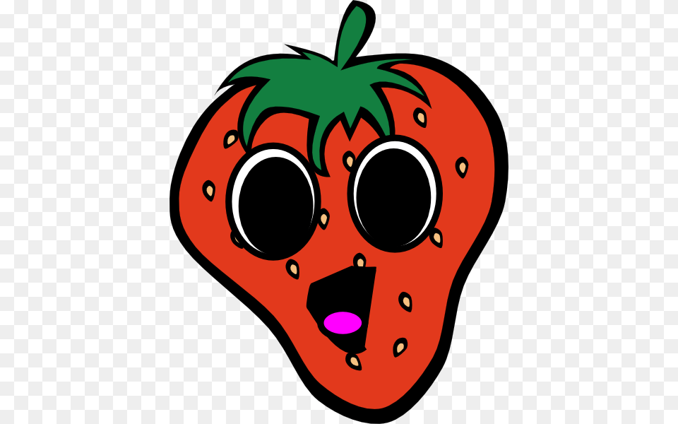 Happy Strawberry Clip Art, Food, Fruit, Plant, Produce Free Png