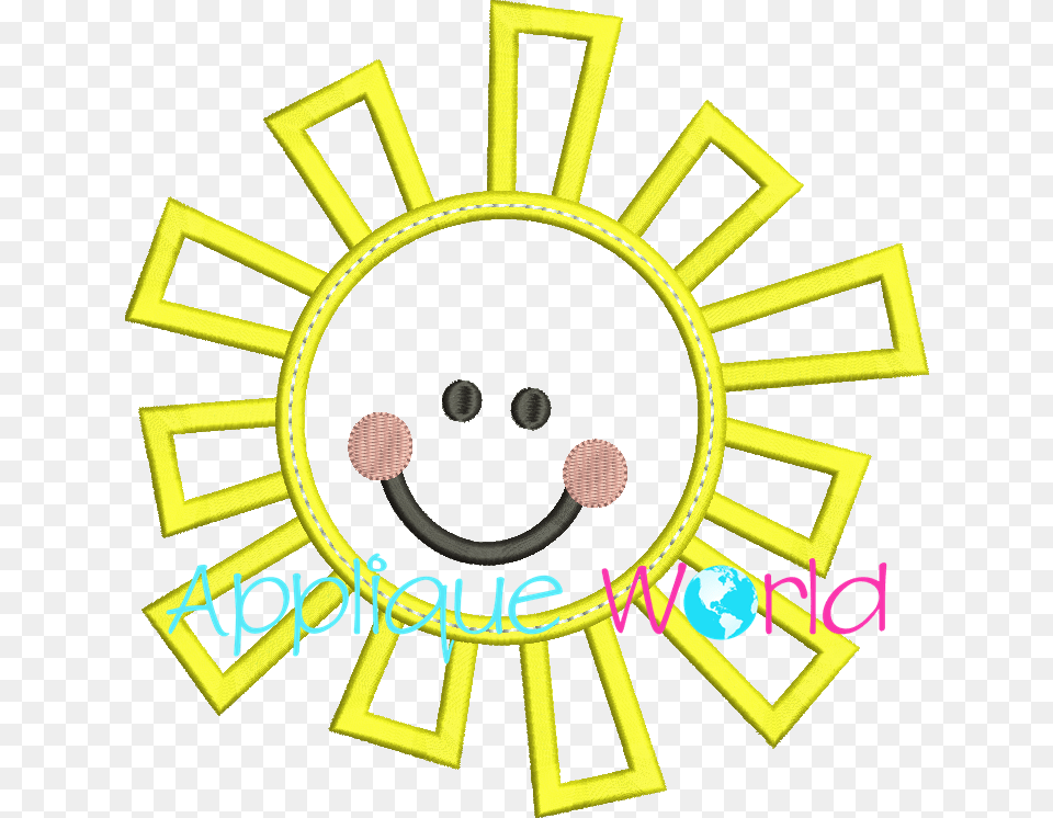 Happy Sun Applique Embroidery Free Transparent Png