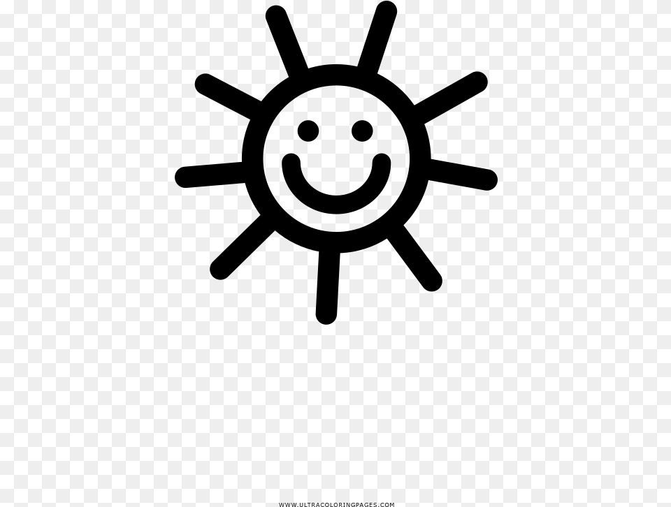 Happy Sun Coloring, Gray Free Png Download