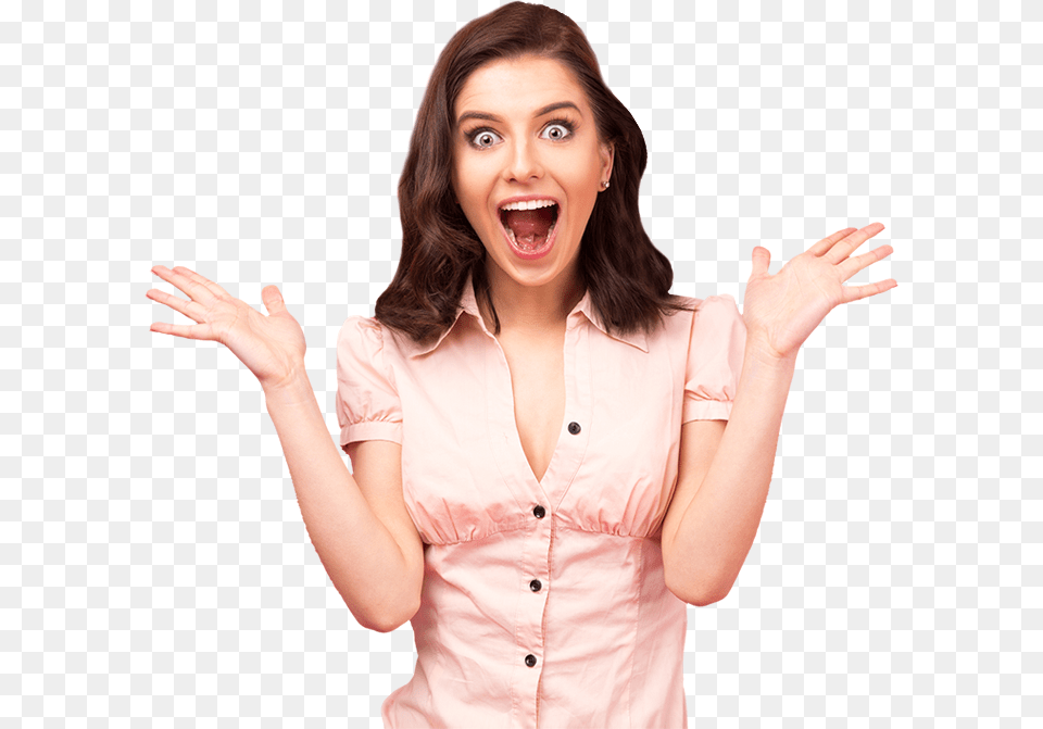 Happy Surprised Woman Surprised Girl, Face, Head, Person, Adult Png Image