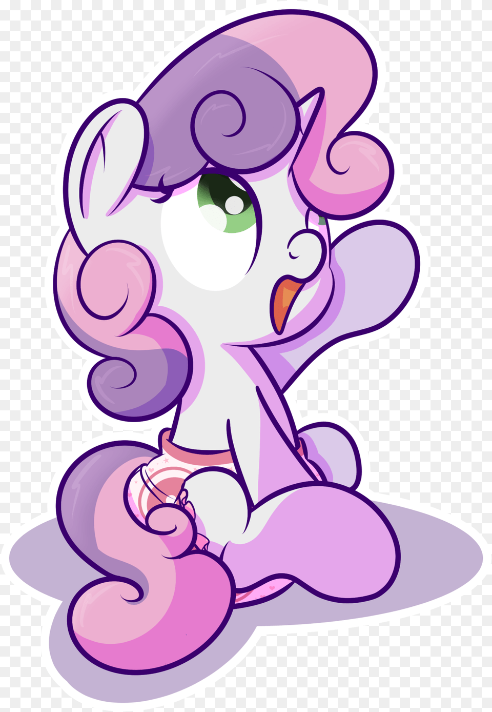 Happy Sweetie Belle Sit Down With A Cute Diaper Diaper, Purple, Art, Graphics, Dynamite Free Png Download