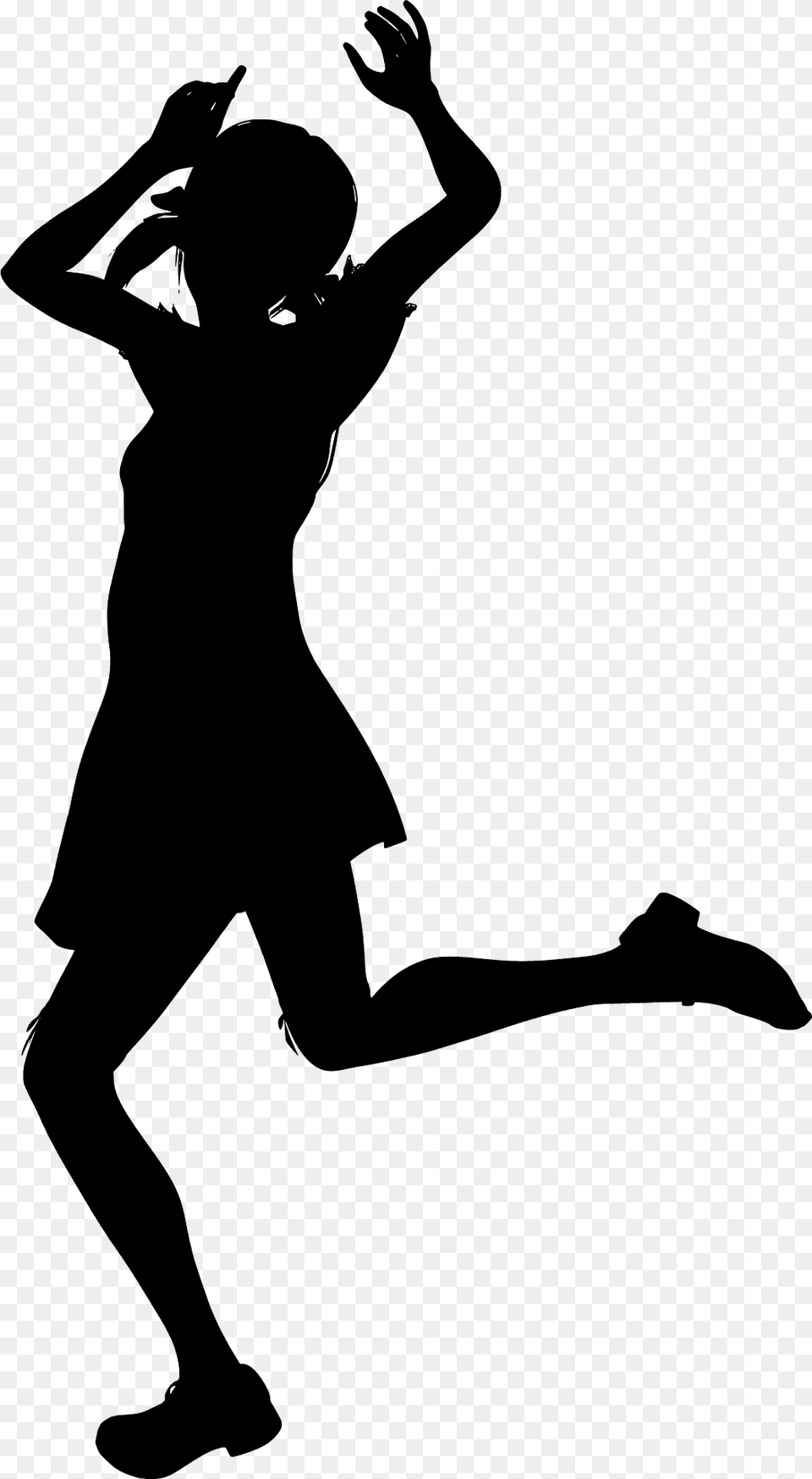 Happy Teenage Girl Silhouette, Dancing, Leisure Activities, Person, Dance Pose Free Png Download