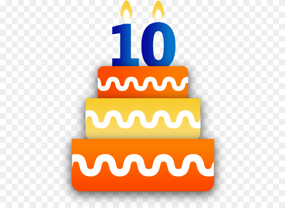 Happy Th Picture Happy Birthday 10 Gif, Birthday Cake, Food, Dessert, Cream Free Png Download