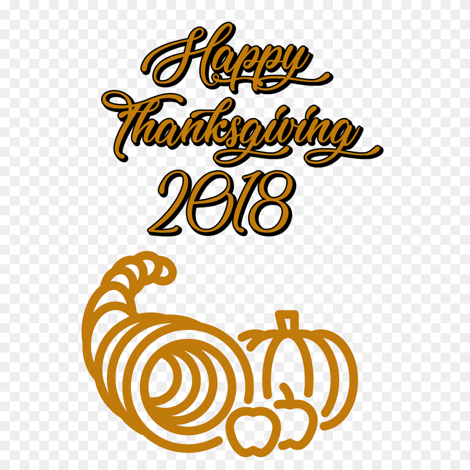 Happy Thanksgiving 2018 Cornucopia, Book, Publication, Text, Calligraphy Png Image