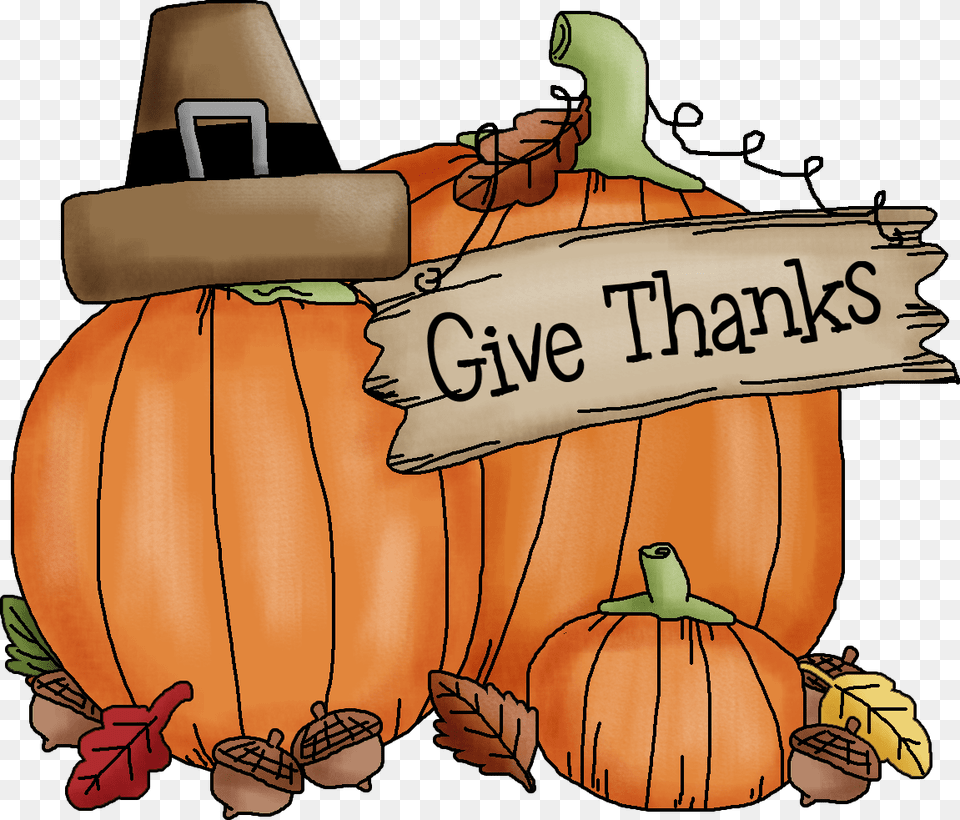 Happy Thanksgiving, Food, Plant, Produce, Pumpkin Png Image