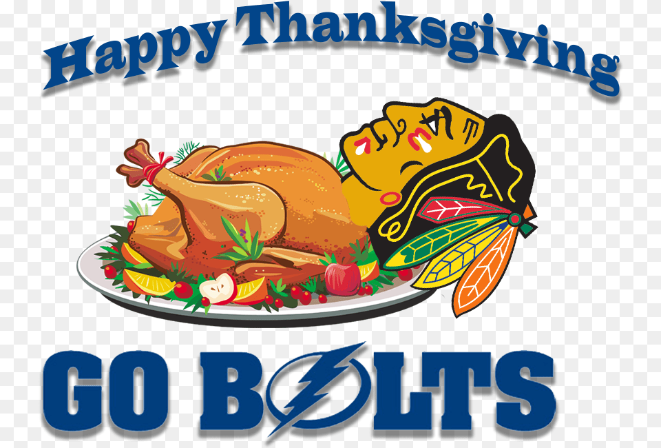 Happy Thanksgiving Chicago Blackhawks, Dinner, Food, Meal, Roast Png Image