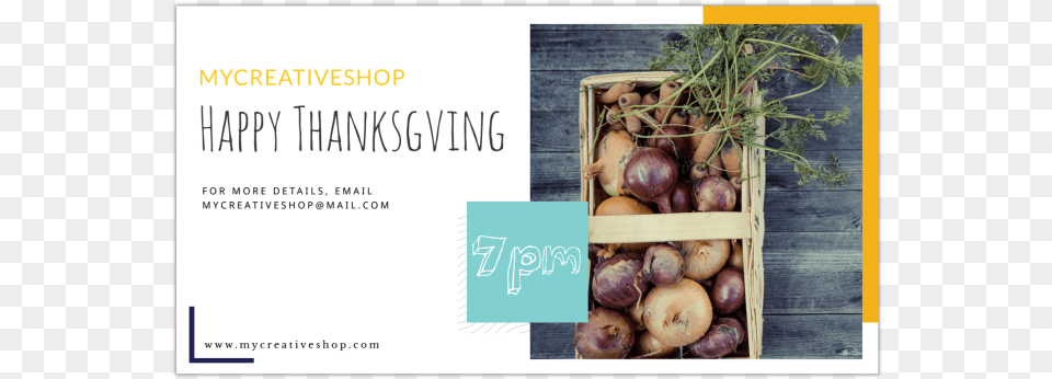 Happy Thanksgiving Linkedin Post Template Preview Onion, Food, Produce, Plant, Vegetable Free Png