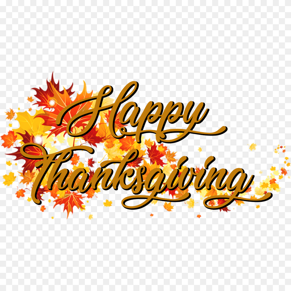 Happy Thanksgiving On A Banner Of Autumn Leaves, Leaf, Plant, Dynamite, Weapon Png Image