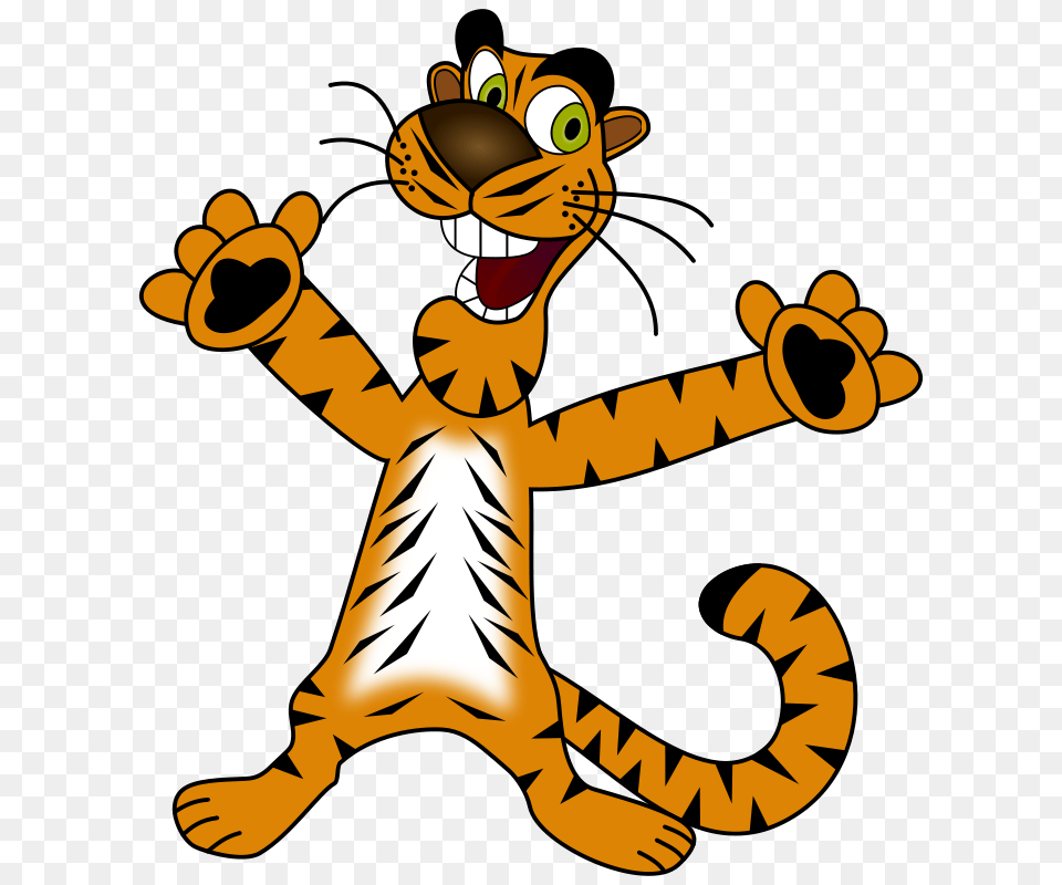 Happy Tiger, Cartoon, Electronics, Hardware, Animal Free Png Download