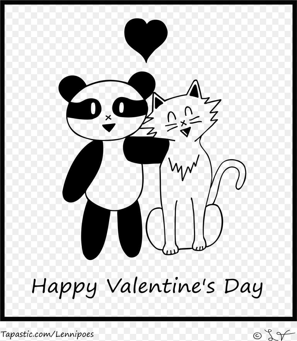 Happy Valentine S Day Cartoon, Gray Free Png Download