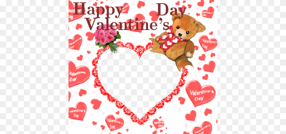 Happy Valentine39s Day Teddy Bear Happy Valentines Day Frames, Envelope, Greeting Card, Mail, Teddy Bear Png Image