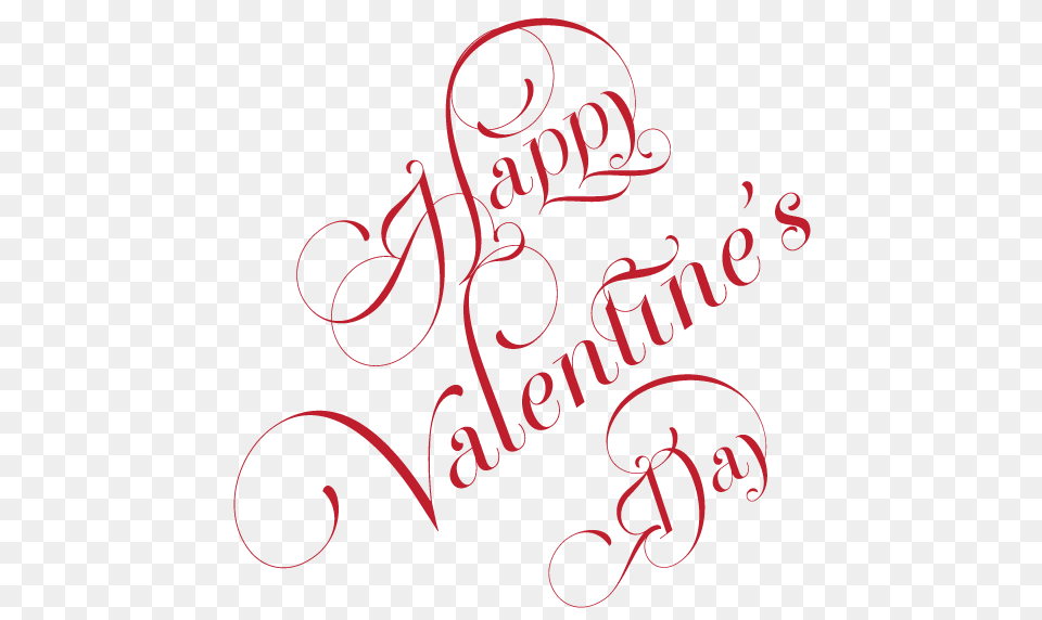 Happy Valentines Day Curly, Calligraphy, Handwriting, Text, Pattern Free Png Download