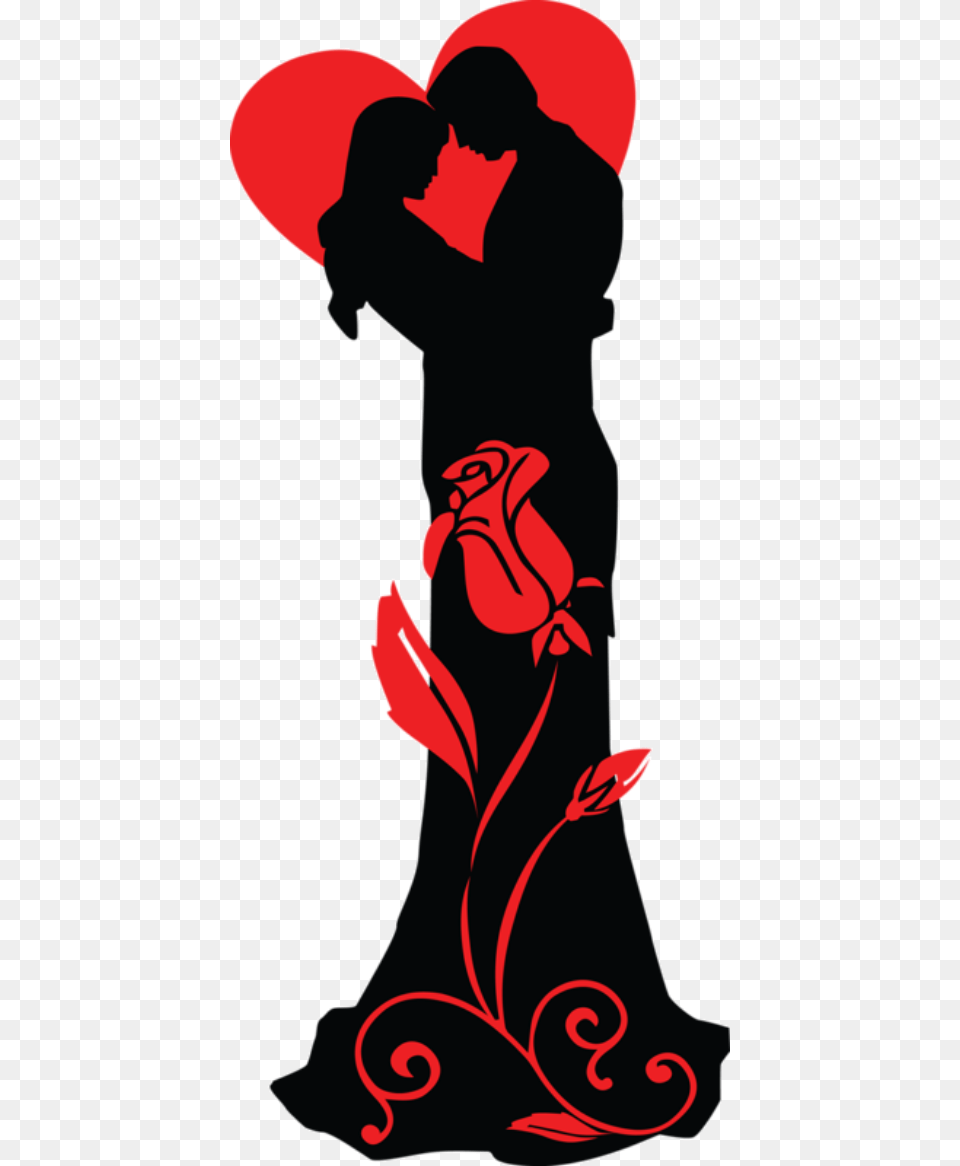 Happy Valentines Day Feelings Silhouette, Dancing, Leisure Activities, Person, Dance Pose Png Image