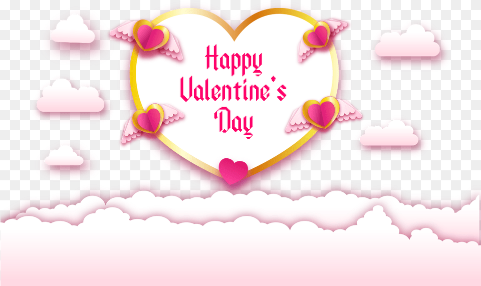 Happy Valentines Day Heart, Envelope, Greeting Card, Mail, Birthday Cake Png Image