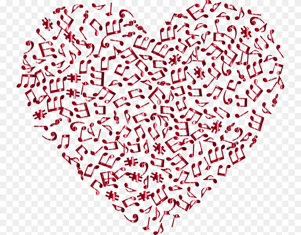Happy Valentines Day Music Notes, Heart Png Image