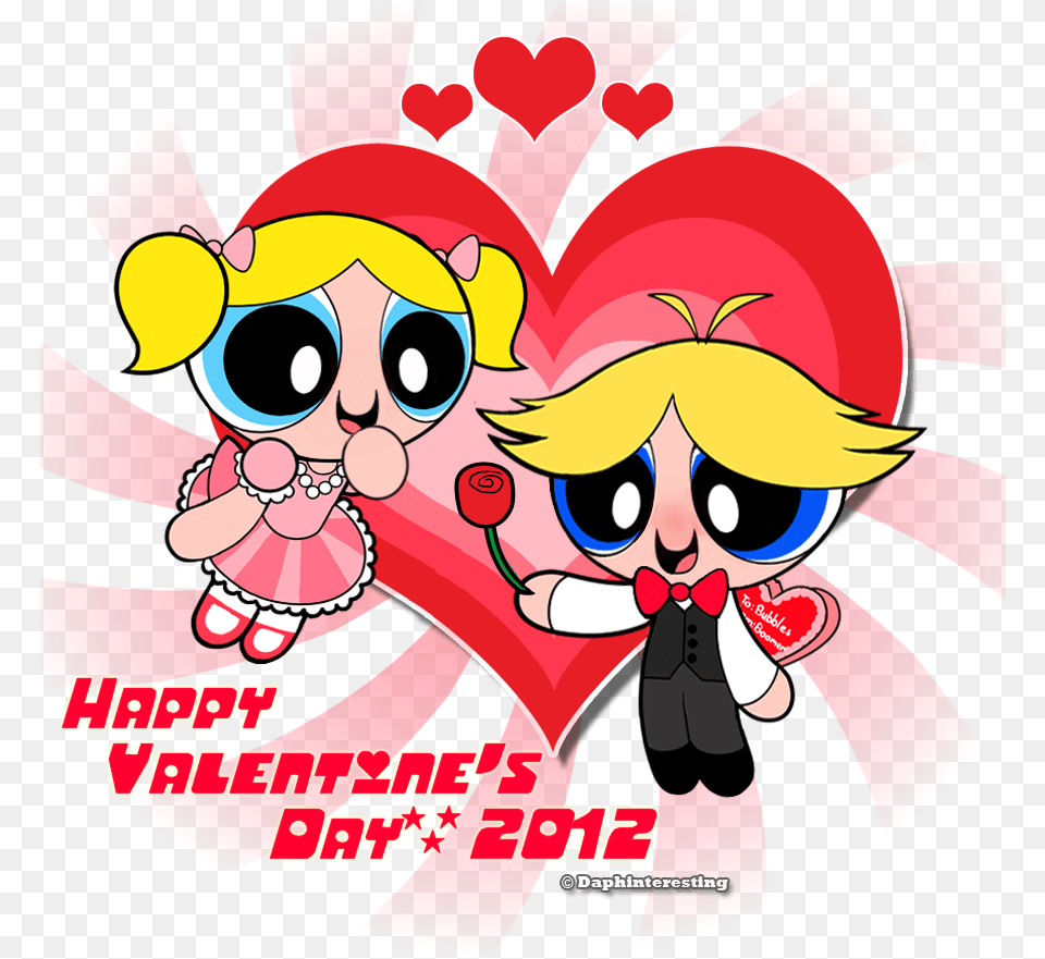 Happy Valentines Day Powerpuff Girls Bubbles Powerpuff And Boomer, Baby, Person, Face, Head Free Png Download
