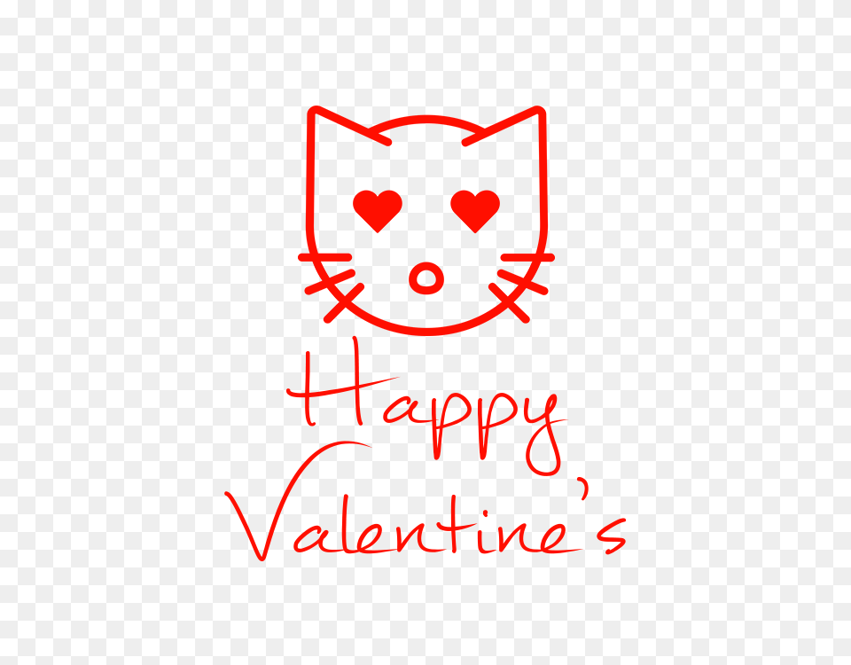 Happy Valentines Love Cat, Logo Png Image