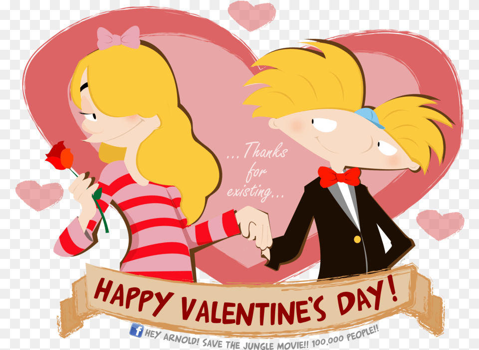Happy Valentineu0027s Day Shared By Private Party Life Hey Arnold Day, Advertisement, Poster, Book, Comics Free Png Download