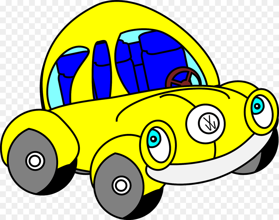 Happy Vw Beetle Car Clipart, Bulldozer, Machine, Wheel Png