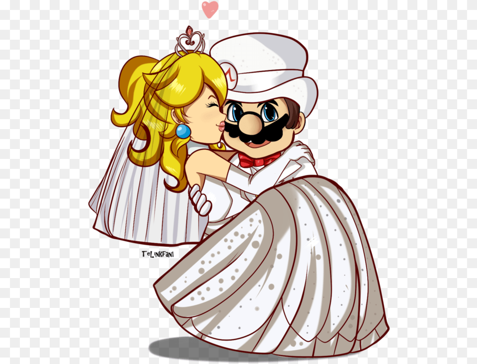 Happy Wedding Anniversary Drawing Bride Band Mario Odyssey Mario Y Peach, Publication, Book, Comics, Adult Free Png Download