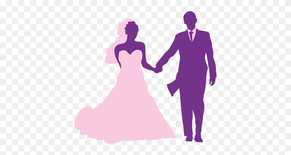 Happy Wedding Couple Silhouette, Gown, Wedding Gown, Clothing, Dress Png