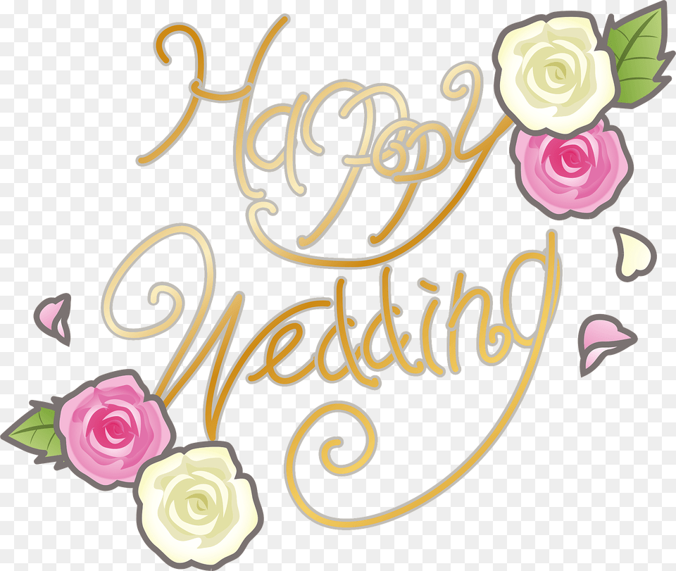 Happy Wedding Decoration Clipart, Art, Rose, Plant, Flower Free Png Download