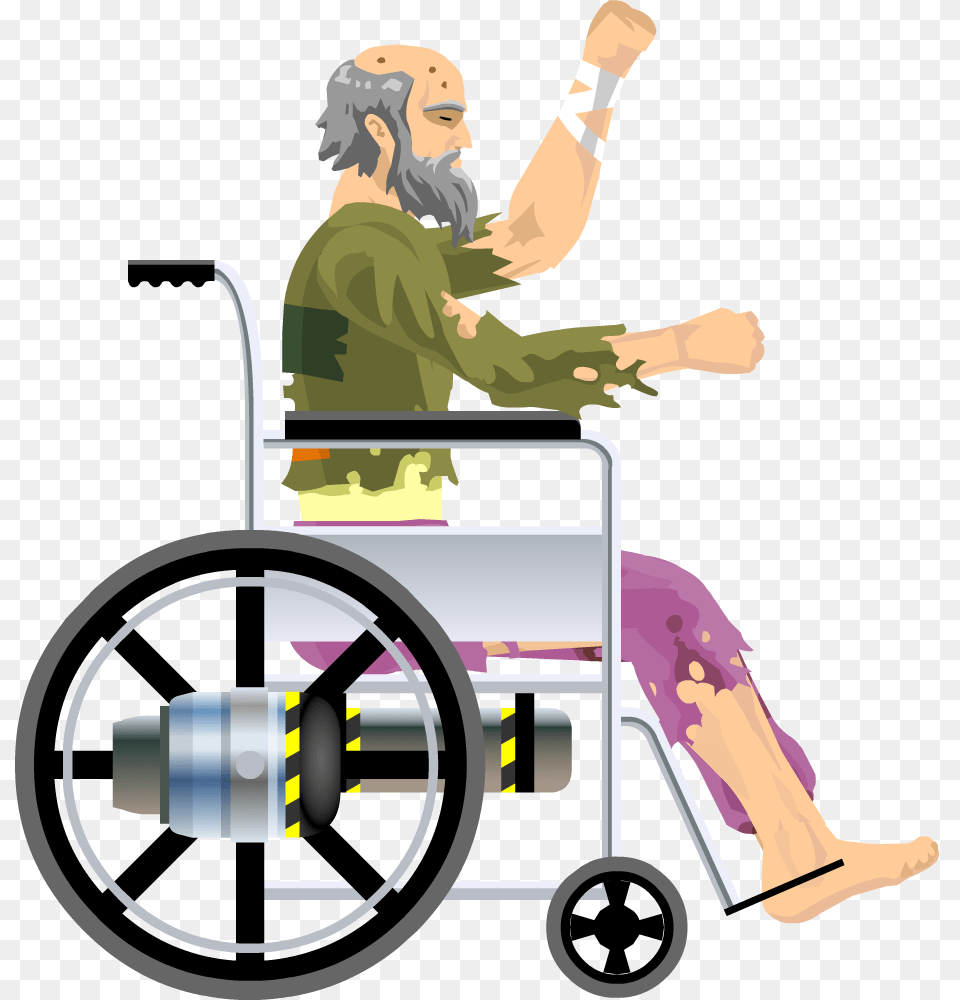 Happy Wheels Wheelchair, Chair, Furniture, Person, Face Free Png Download