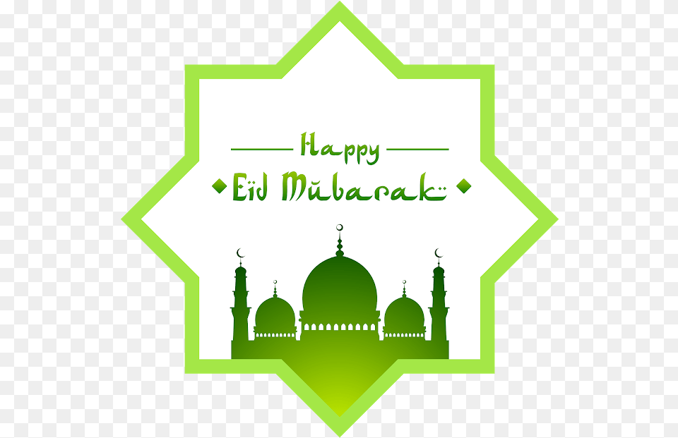 Happy Wishes Eid Mubarak Green, Architecture, Building, Dome, Mosque Png