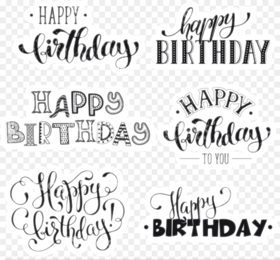 Happybirthday Enjoy Creative Stickers Inscription Happy Birthday Tumblr Stickers, Sticker, Text Free Png Download