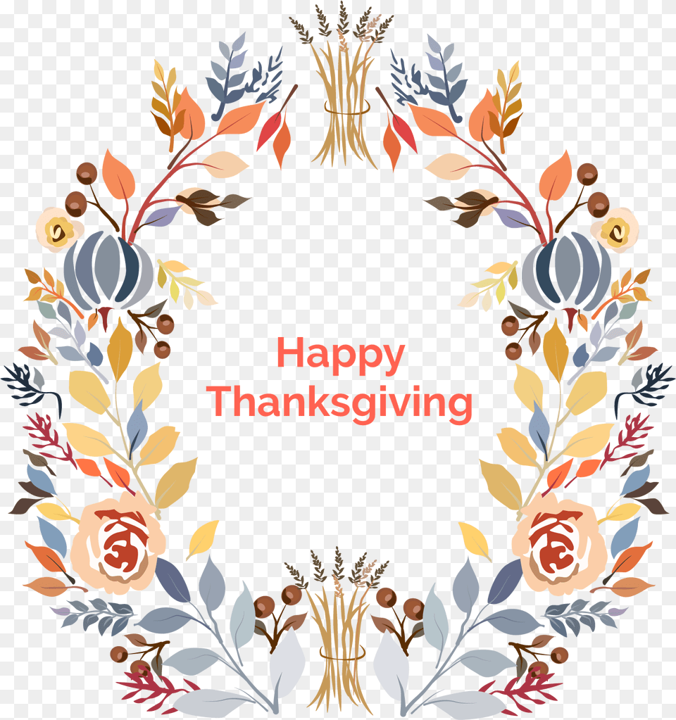 Happythanksgiving Autumn Floral Clipart, Art, Floral Design, Graphics, Pattern Free Png Download