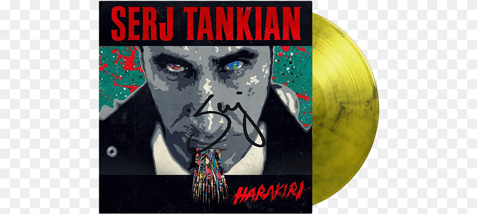 Harakiri Colored Vinyl Autographed Limited Edition Harakiri Serj Tankian, Disk, Adult, Male, Man Png Image