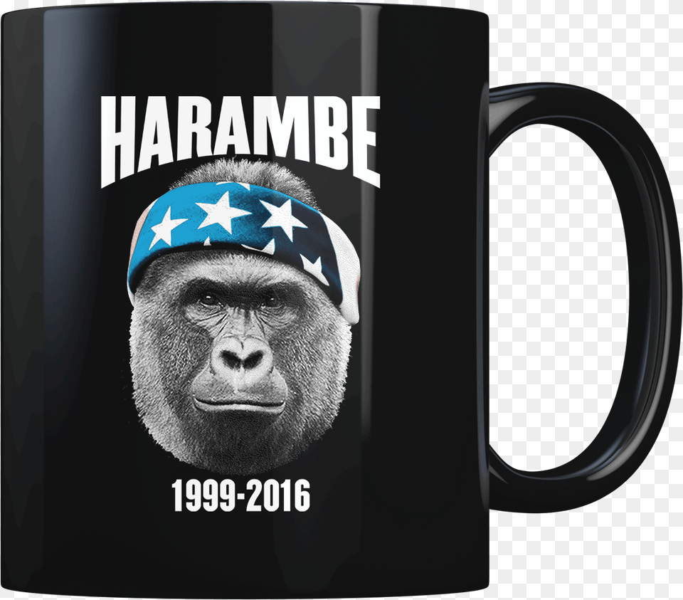 Harambe 1999 2016 Coffee Mug American Af Harambe, Cup, Animal, Mammal, Monkey Free Png Download