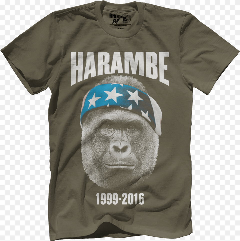 Harambe 1999 2016 Green Weenie T Shirt, T-shirt, Clothing, Adult, Male Png