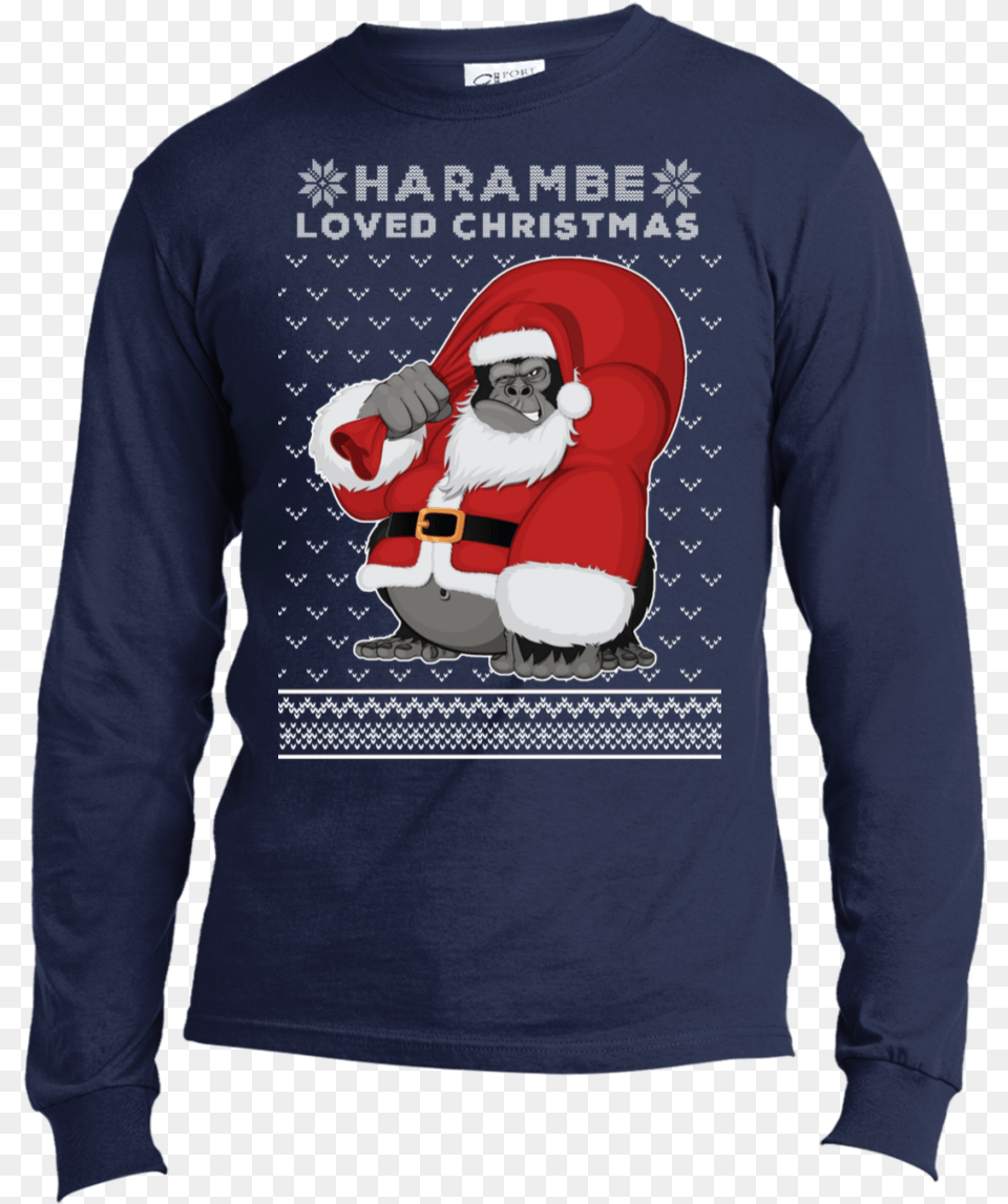 Harambe Christmas Sweater I39m A Skiing Dad Just Like A Normal D, Clothing, Sweatshirt, Sleeve, Knitwear Png