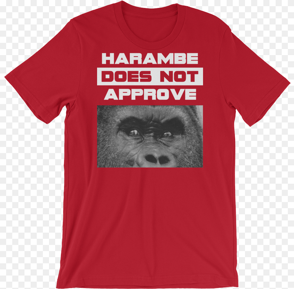 Harambe Does Not Approve Jacobs School Of Music Tshirt, Clothing, T-shirt, Person, Animal Free Transparent Png