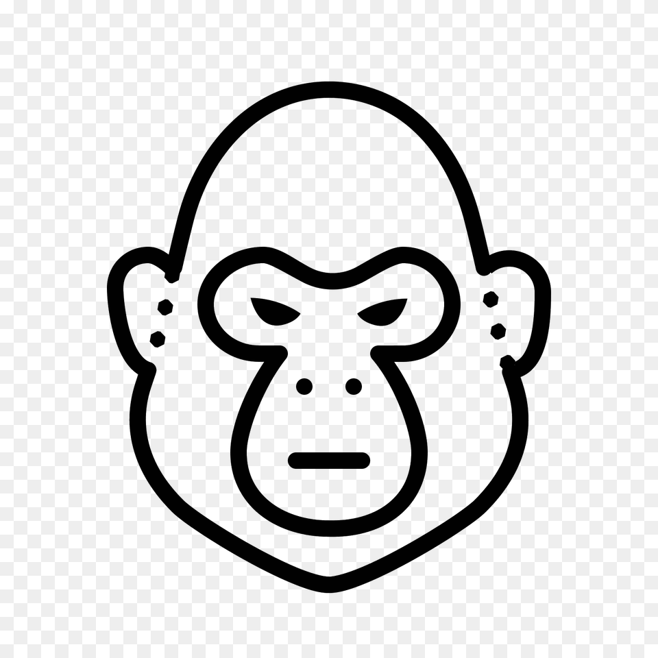 Harambe O Gorila Icon, Gray Free Png Download