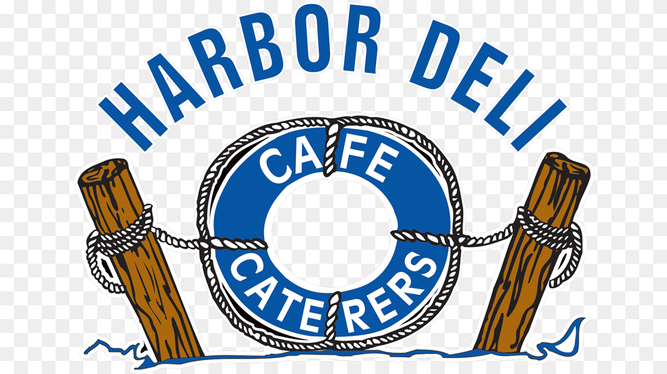 Harbor Deli Logo With An Illustration Of A Life Raft, Water, Dynamite, Weapon Free Png