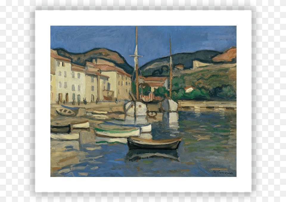 Harbour Of Cassis With Two Tartanes Camoin Paintings, Art, Painting, Boat, Sailboat Free Png Download