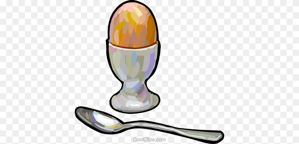 Hard Boiled Egg Royalty Vector Clip Art Illustration, Cutlery, Spoon, Smoke Pipe, Food Free Png Download