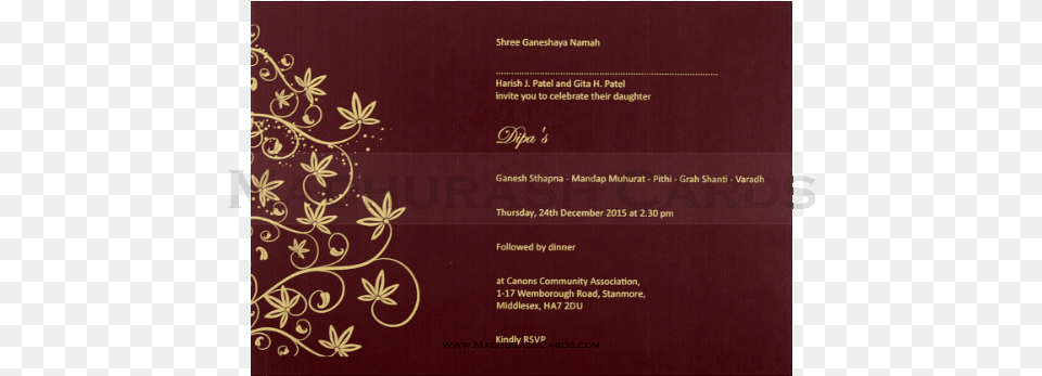 Hard Bound Wedding Cards Brochure, Text, Menu Png