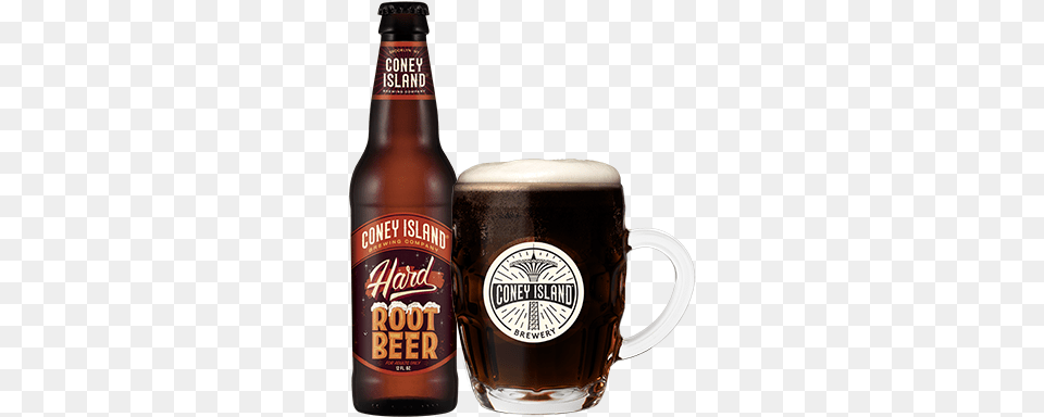 Hard Root Beer Coney Island Brewery Root Beer, Alcohol, Beverage, Lager, Beer Bottle Free Png