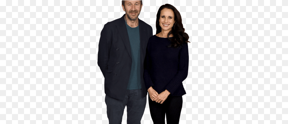 Hard To Articulate Exactly Why Writer Director Andie Macdowell Chris O Dowd, Adult, Suit, Sleeve, Person Png Image