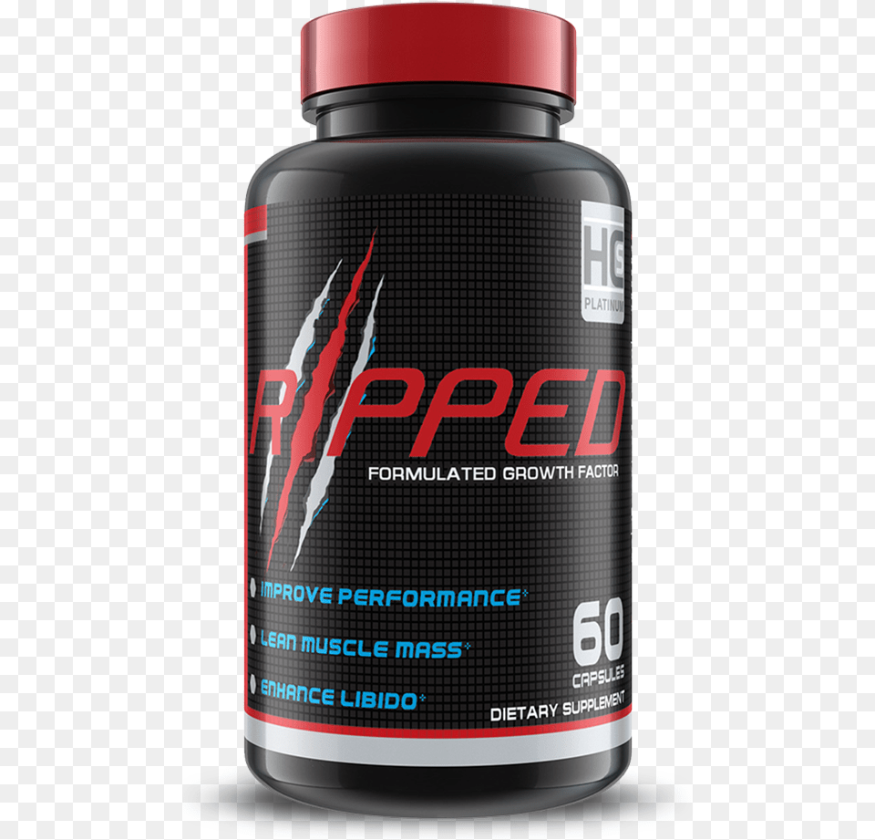 Hardcore Sports Ripped Growth Factor Bodybuilding Supplement, Bottle, Shaker Free Transparent Png