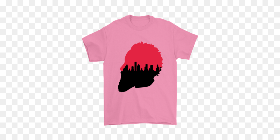Harden Silhouette Houston Skyline T Shirt Tee Wise, Clothing, T-shirt, Stain Png Image